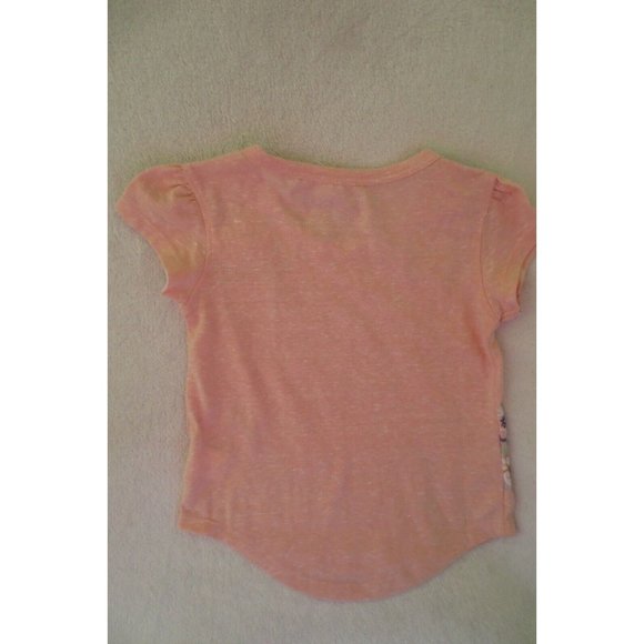 Girl Vigoss Top t-shirt Size X small peach Floral Hello New - Picture 6 of 8